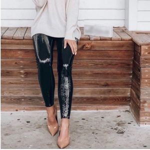 SPANX Black Sequin Leggings